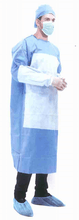 Load image into Gallery viewer, Sterile Disposable reinforced surgical gown 45gsm - Size XLarge 10pcs/pkt blue
