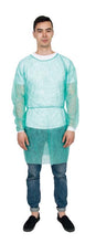 Load image into Gallery viewer, Isolation gown - Size Large 25gsm 10pcs/pkt (Green / Blue)
