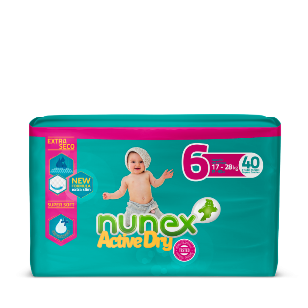 nunex -BABY Diaper 17-28 KG / 40 pcs- size 6